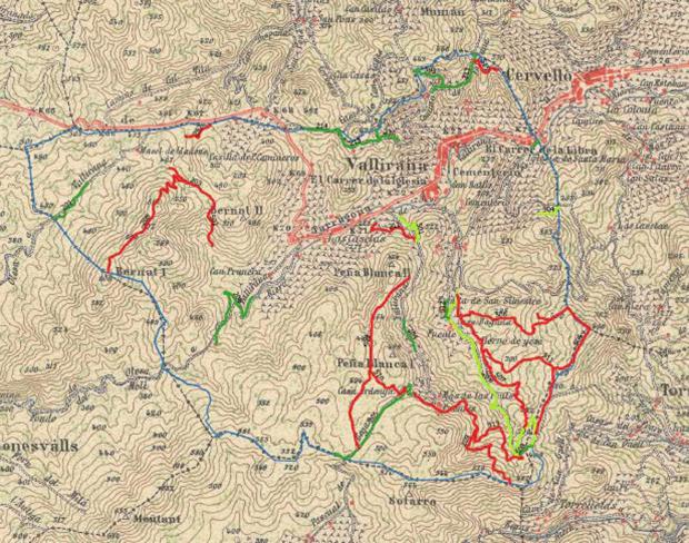 Mapa de caminos de Vallirana