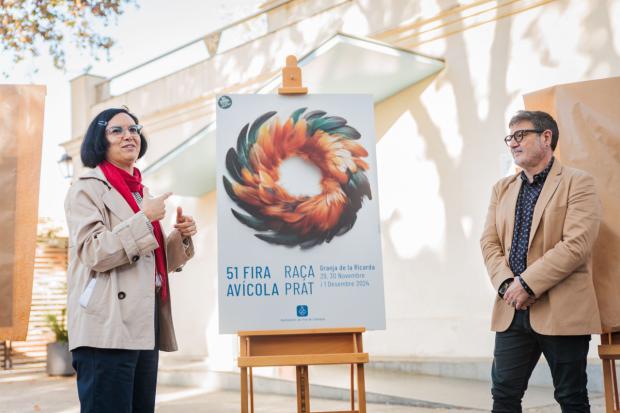 Los carteles oficiales de la Fira Avícola Raça Prat: un juego de símbolos, plumas y colores