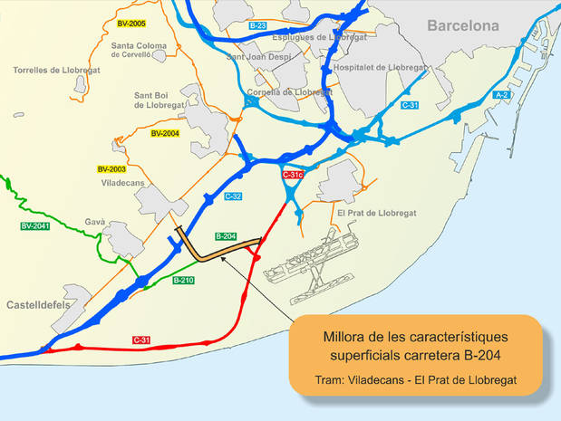 Territori i Sostenibilitat licita la construcció d’un carril bici a la B-204 de Viladecans