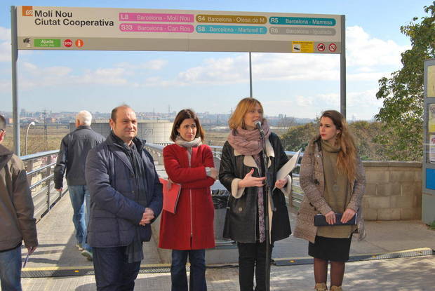 Los cuatro ayuntamientos organizaron un primer acto conjunto justo después de la inauguración de la L9 del Metro, en febrero de 2016