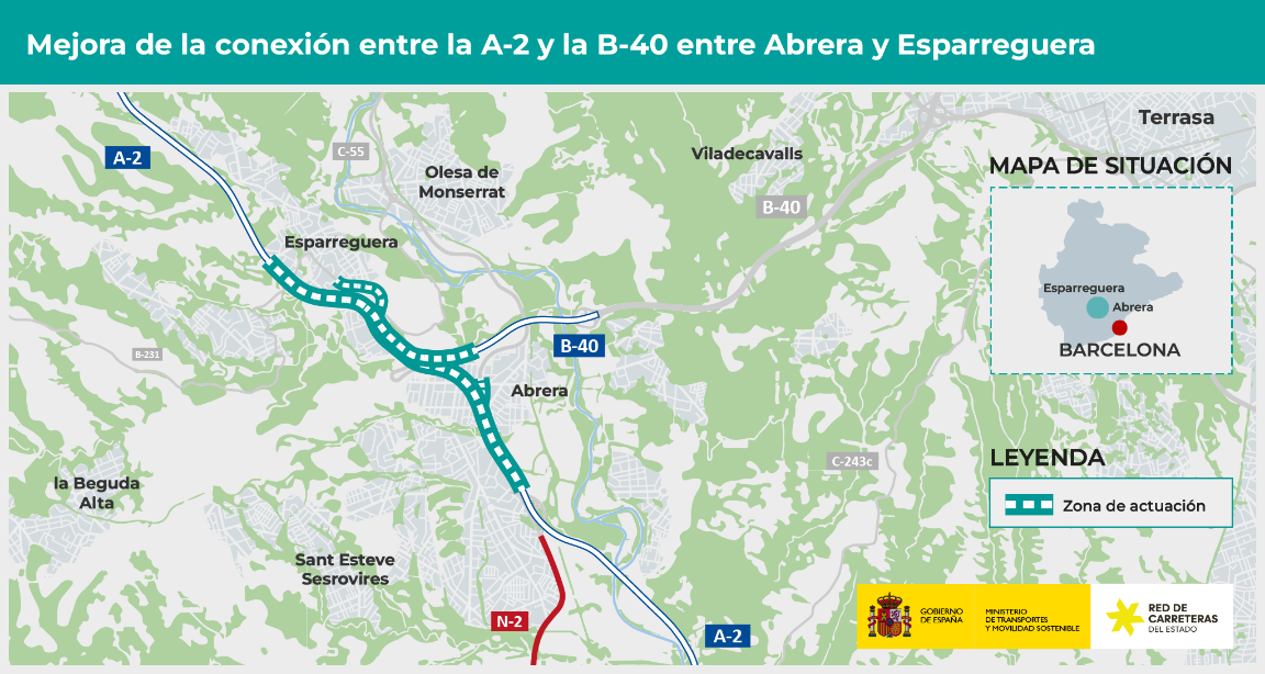 Luz verde a las obras para mejorar la capacidad de la conexión entre la A-2 y la B-40