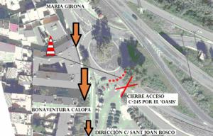 ¡Atención conductores! Cerrada la salida de la rotonda de avenida Maria Girona hacia la C-245