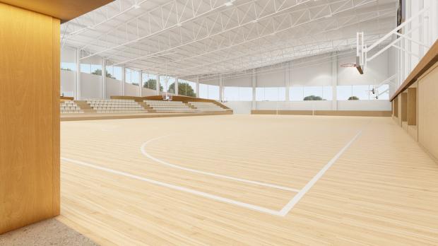 Render del nuevo espacio anexo del Polideportivo Can Vinader