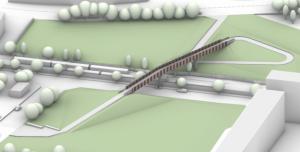 Sant Andreu construye una pasarela peatonal para unir la calle Anoia y el Parc Central