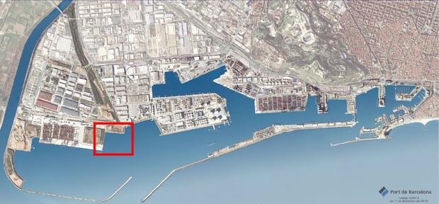 Marcado en el mapa el lugar de actuación en la zona del Puerto en El Prat.