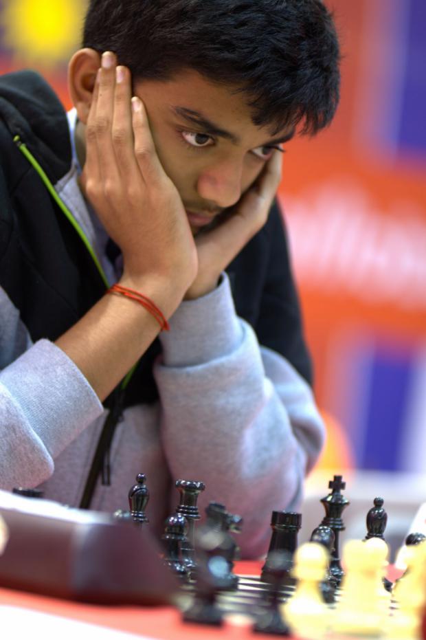 El GM indio Gukesh, durante su participación en la primera edición de El Llobregat Open Chess Tournament. Foto de Lourdes Porta.