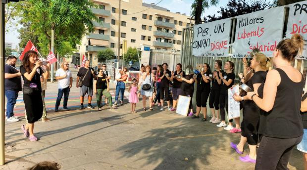 Instante de una de las movilizaciones de las guarderías de Cornellà de Llobregat