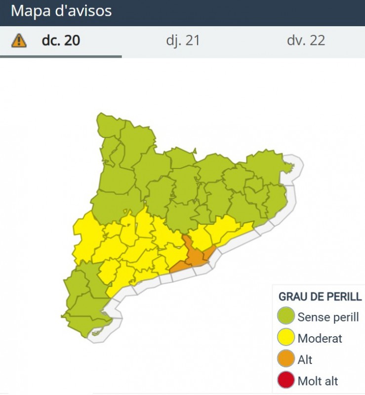 Fuente: Servei Meteorològic de Catalunya (meteo.cat)