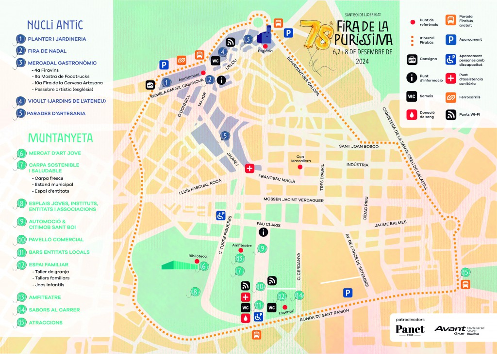 Mapa de los principales espacios de la Fira