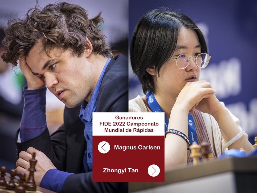 Carlsen and Tan Zhongyi win World Rapid Championship gold